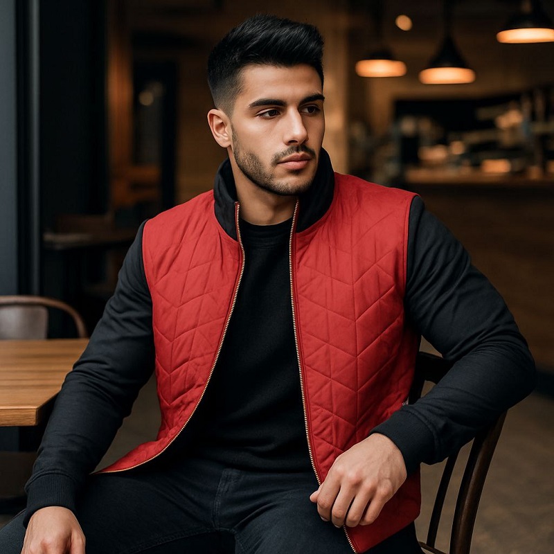 کاپشن مردانه قرمز مدل Homan